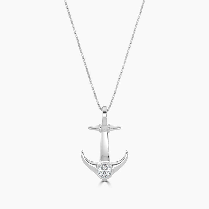 0.20 CTW Anchor Pendant With Chain