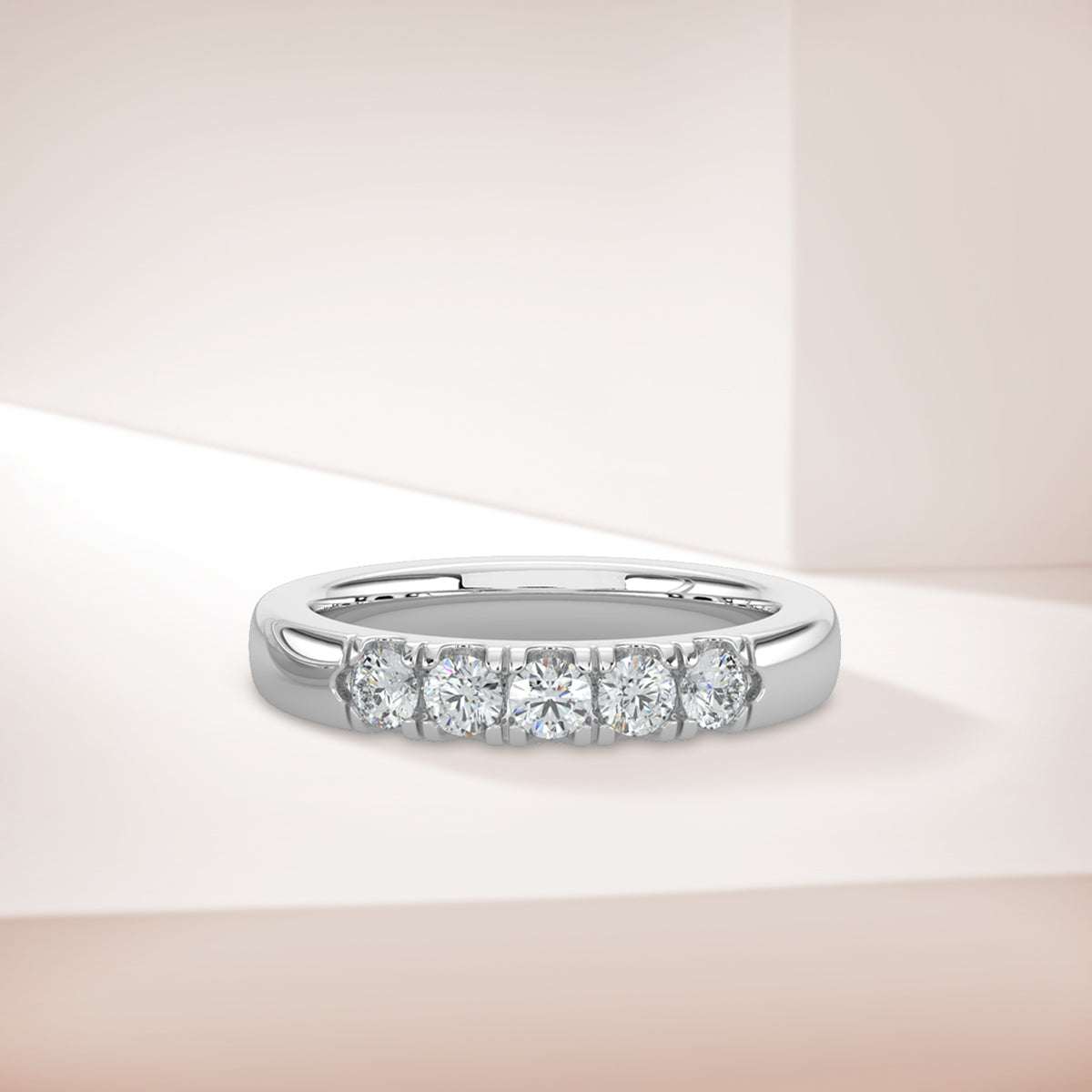 1.00 CTW Five Stone Diamond Band In U-Prong Setting
