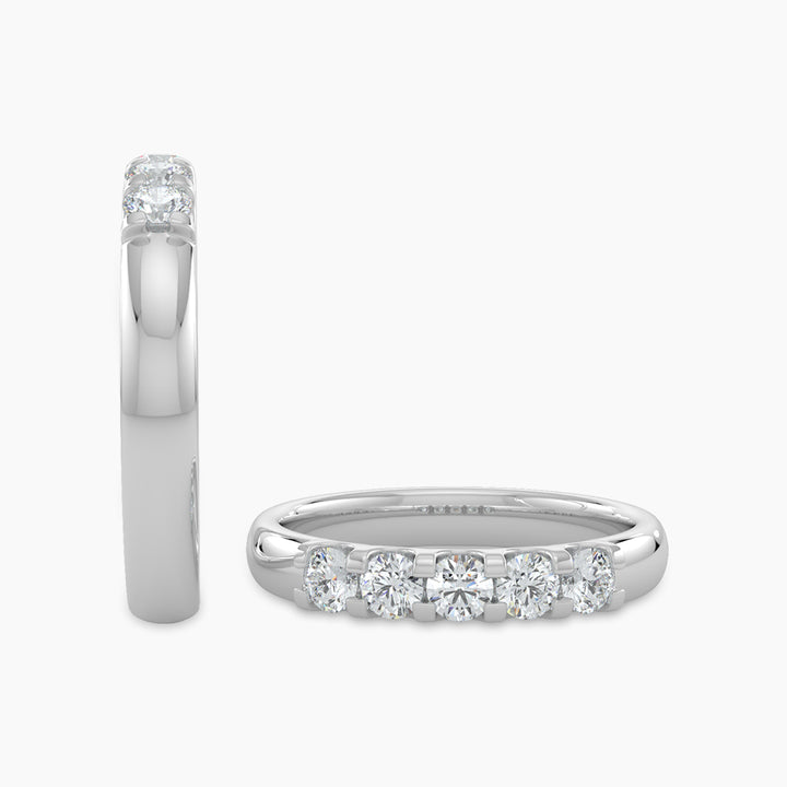 0.50 CTW Five Stone Diamond Band In U-Prong Setting