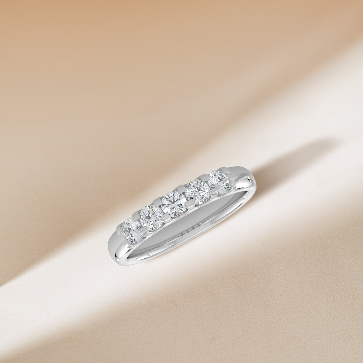 0.50 CTW Five Stone Diamond Band In U-Prong Setting