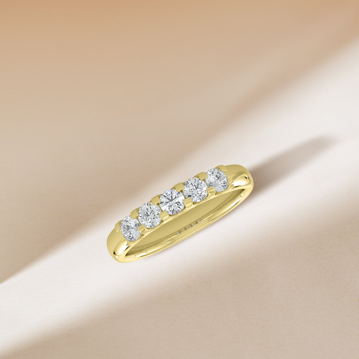 0.50 CTW Five Stone Diamond Band In U-Prong Setting