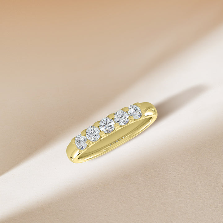 0.50 CTW Five Stone Diamond Band In U-Prong Setting