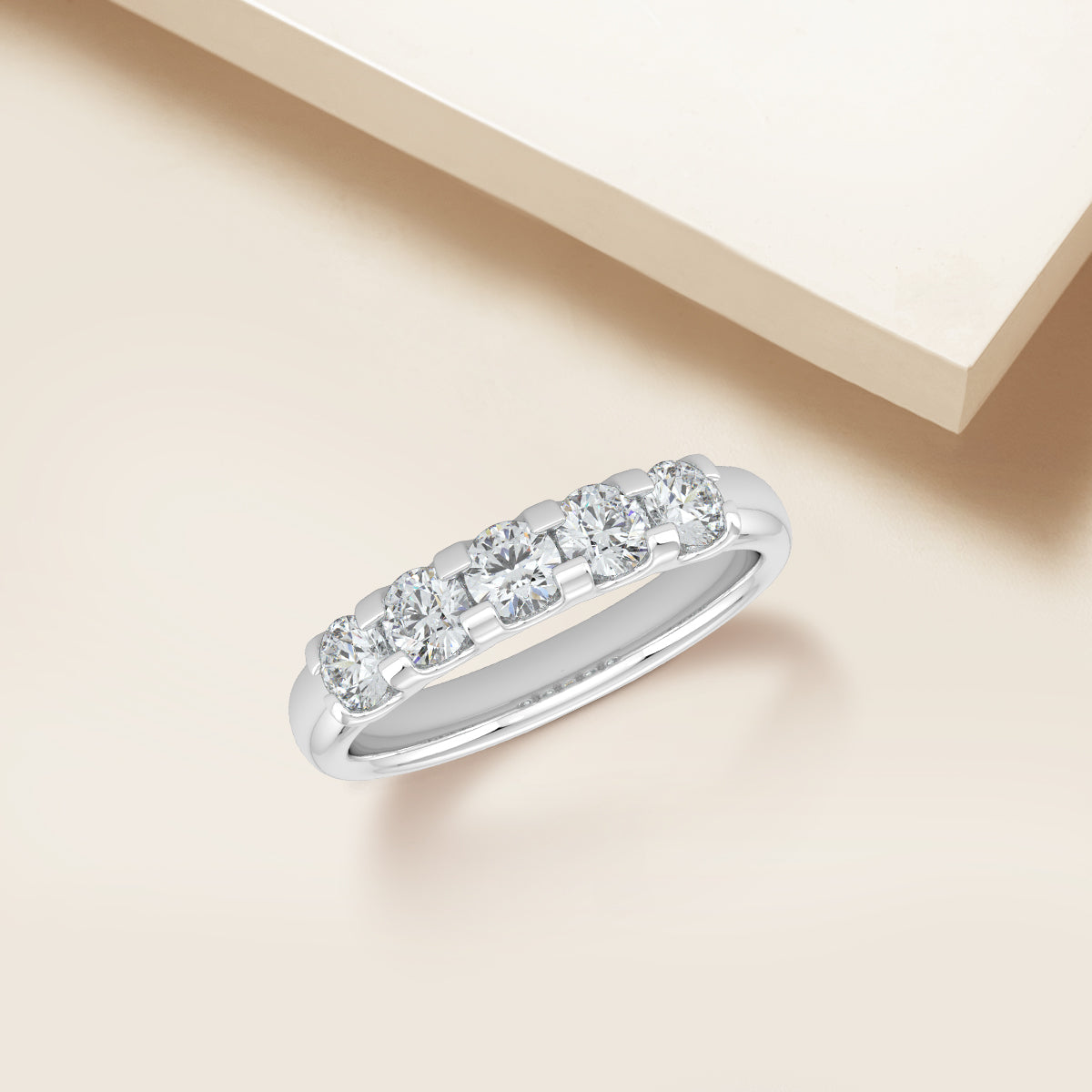 0.75 CTW Five Stone Diamond Band In U-Prong Setting