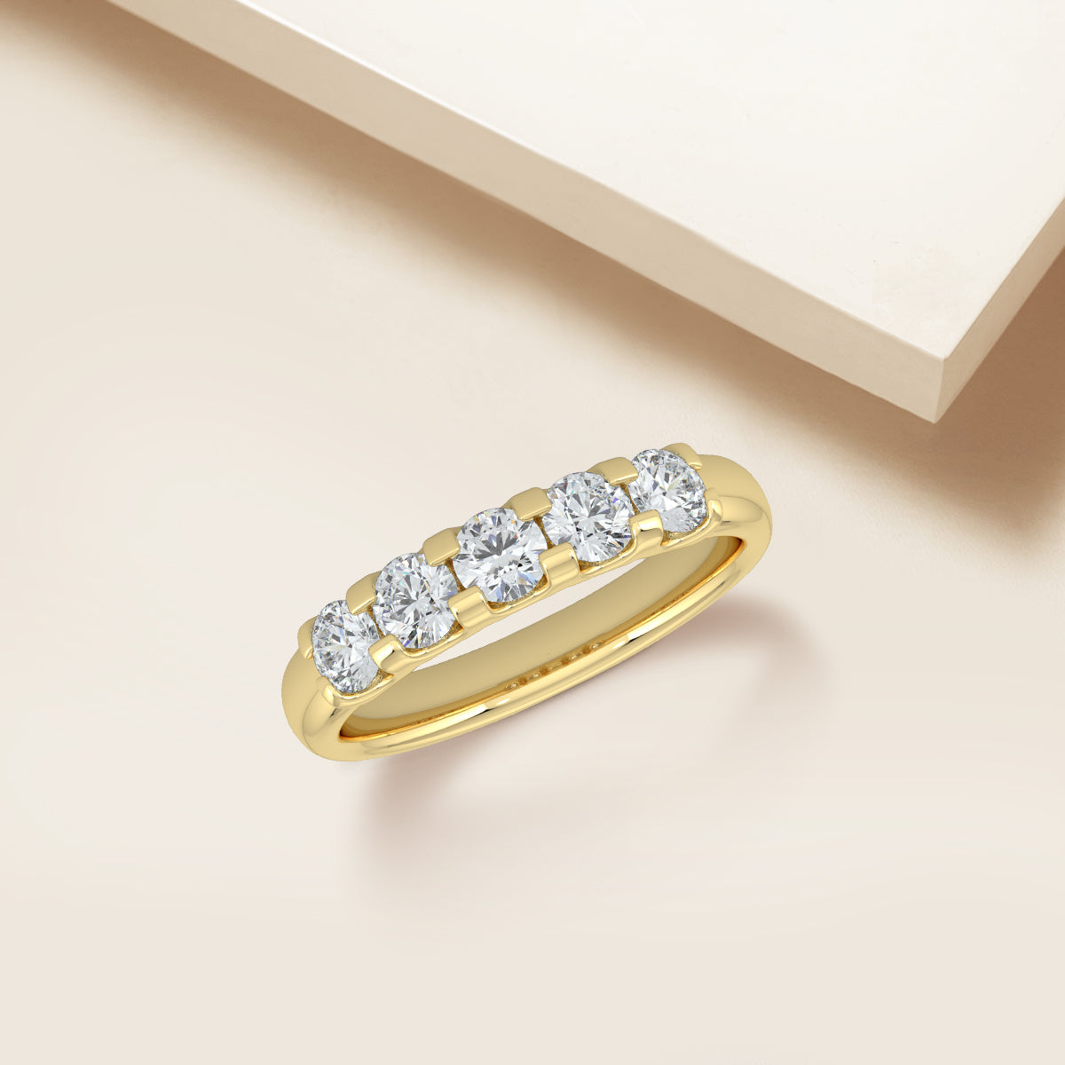 0.75 CTW Five Stone Diamond Band In U-Prong Setting