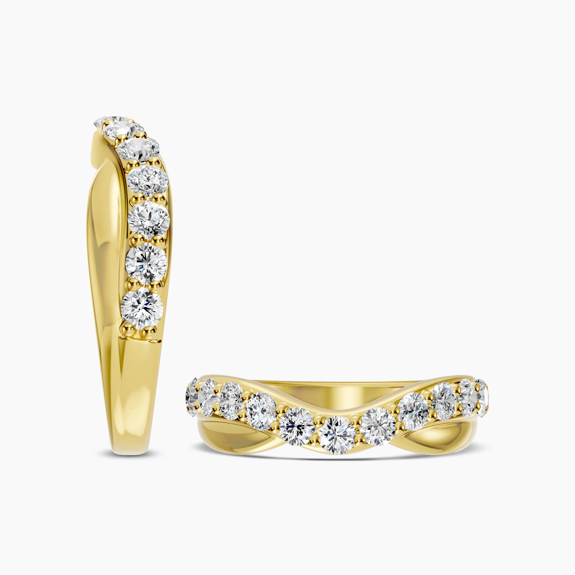 1.00 CTW Contour Shadow Diamond Band