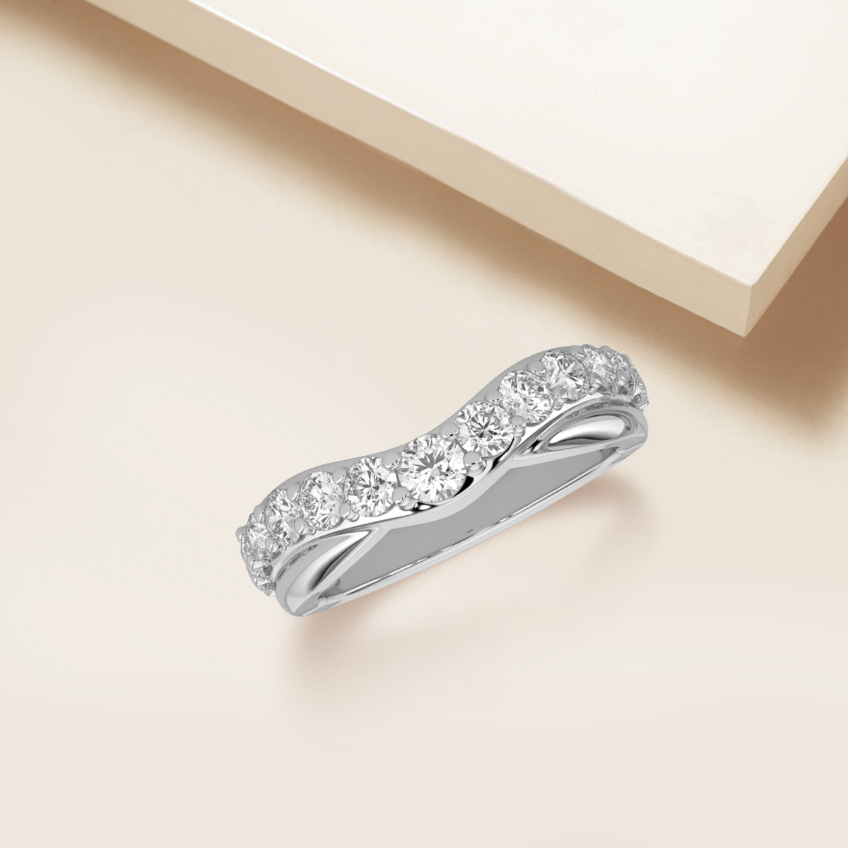 1.00 CTW Contour Shadow Diamond Band