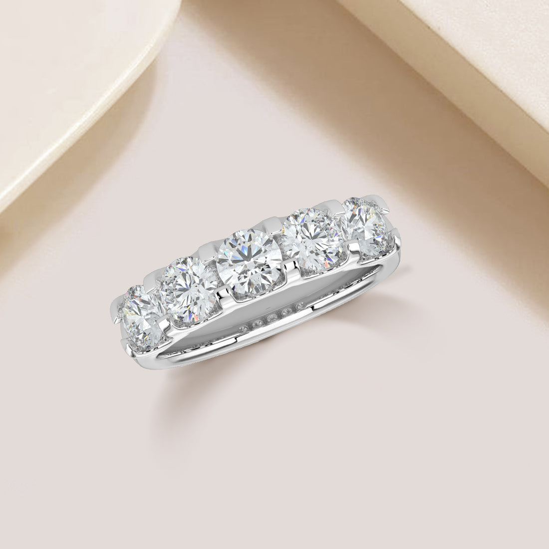 1.50 CTW Five Stone Diamond Band In U-Prong Setting
