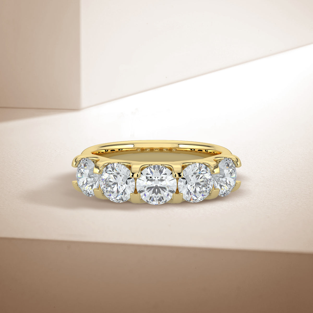 2.00 CTW Five Stone Diamond Band In U-Prong Setting