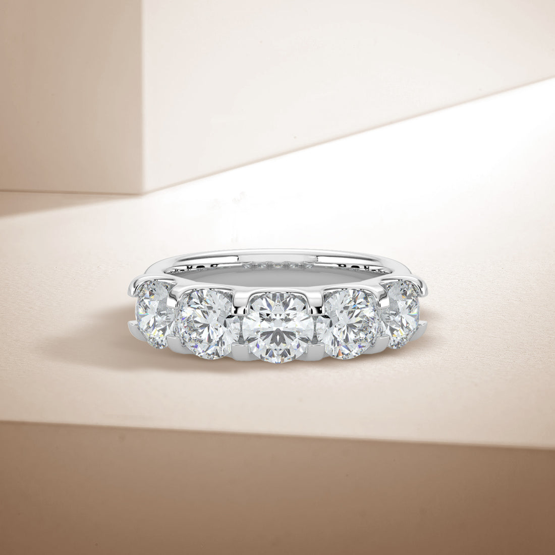 2.00 CTW Five Stone Diamond Band In U-Prong Setting