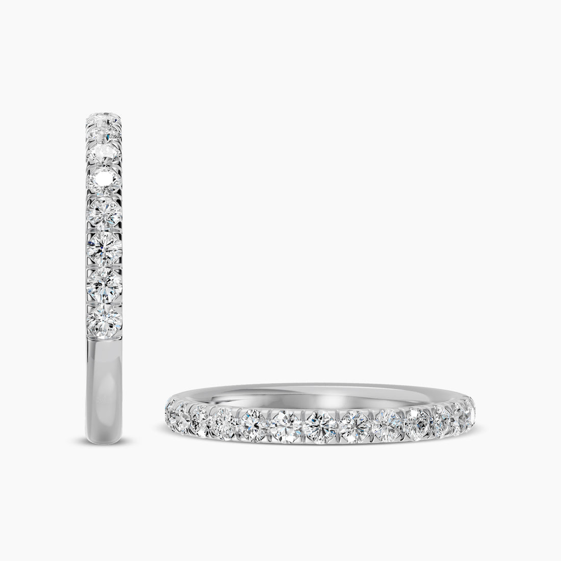 14K White 0.50 CTW Diamond Band In Scallop Setting