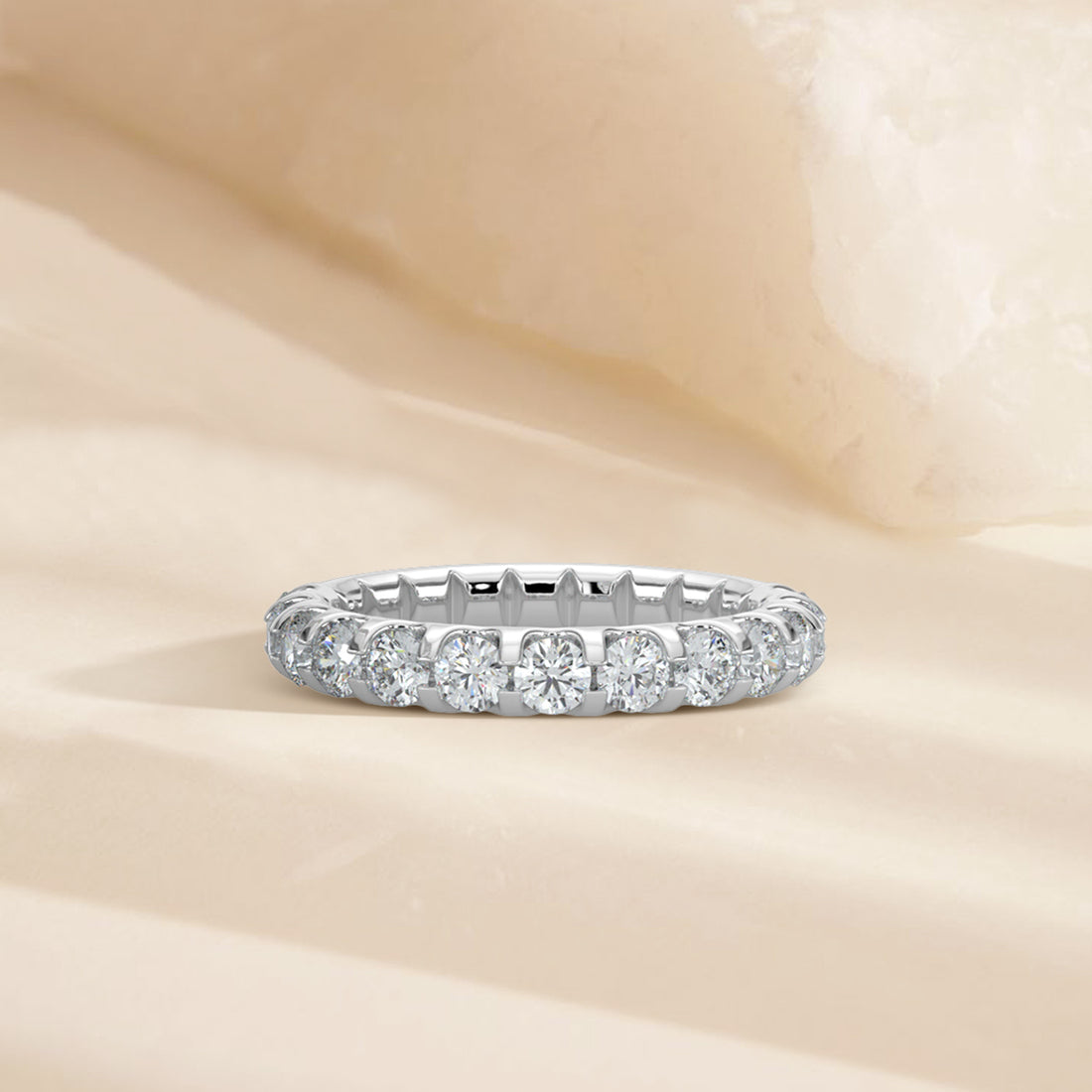 1.00 CTW Halfway Diamond Band In U-Prong Setting