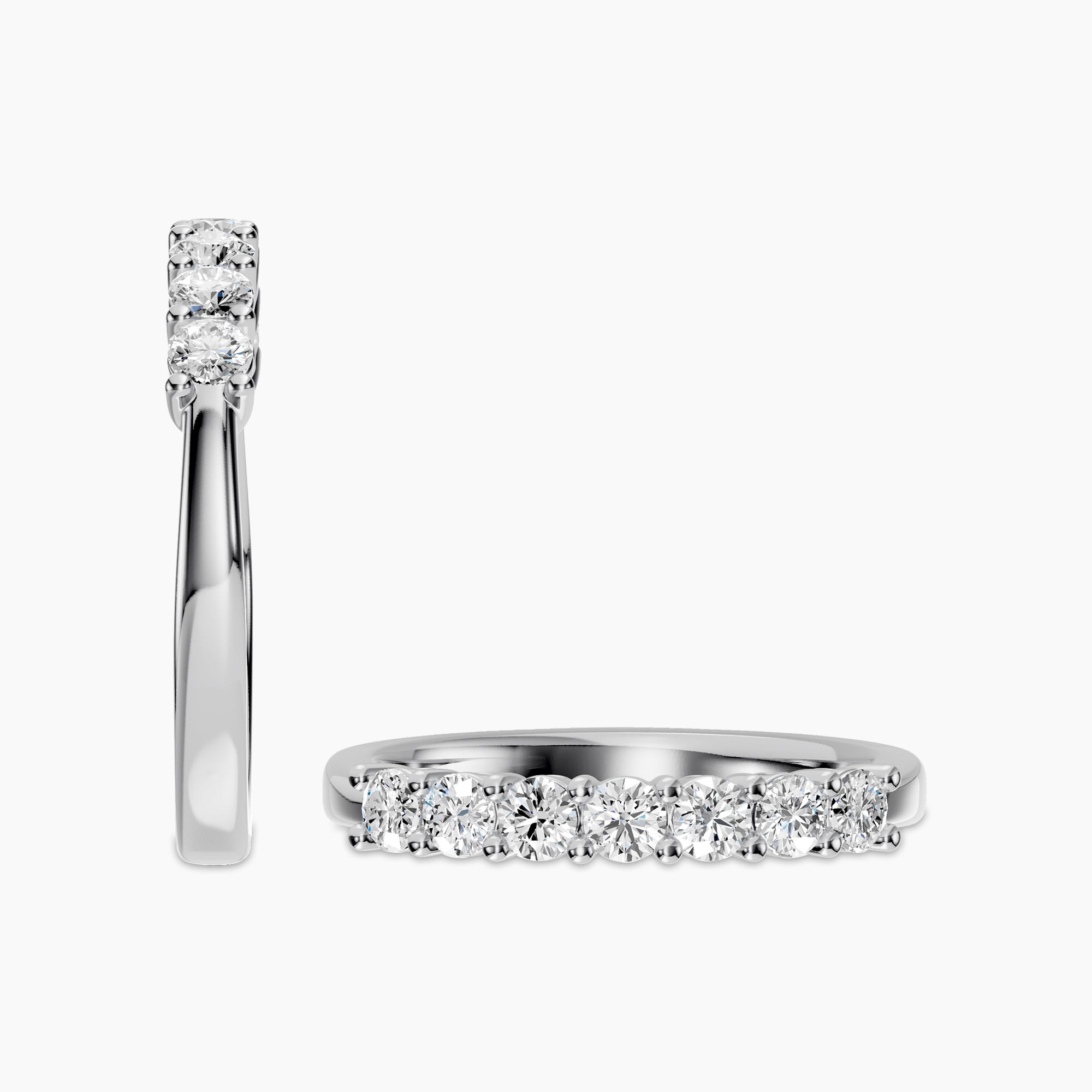 0.50 CTW Seven Stone Diamond Band In Dome Basket Setting