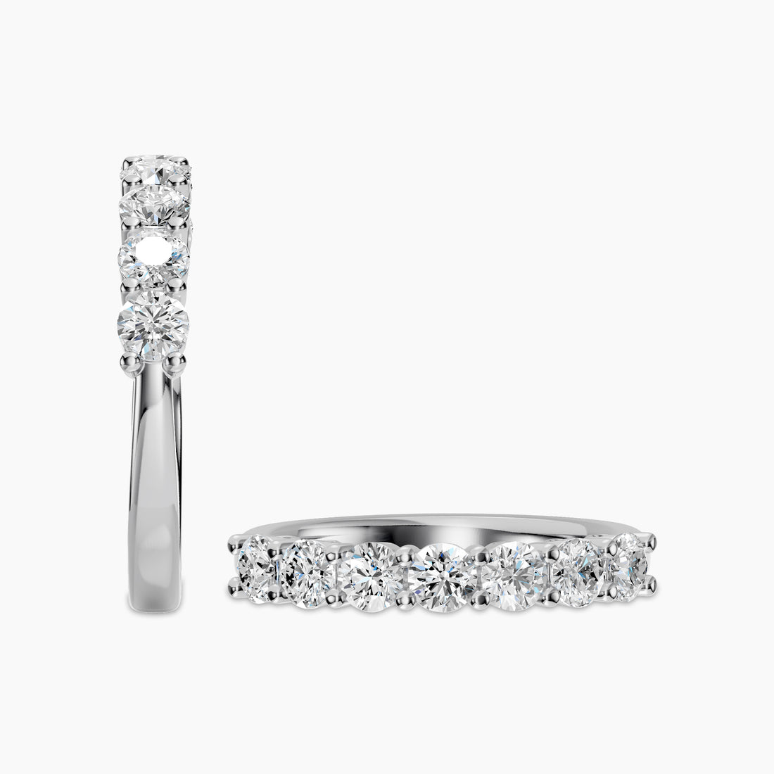 1.00 CTW Seven Stone Diamond Band In Dome Basket Setting