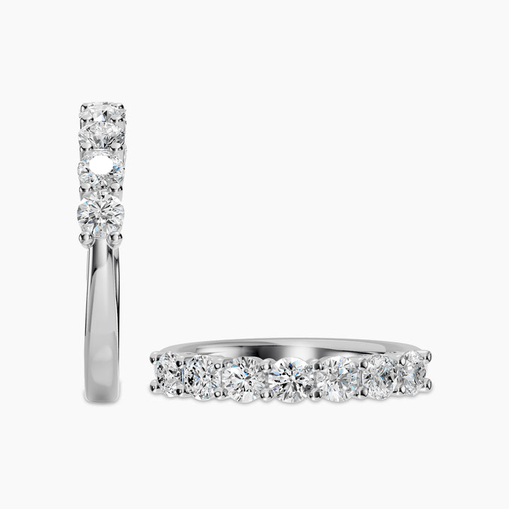 1.00 CTW Seven Stone Diamond Band In Dome Basket Setting