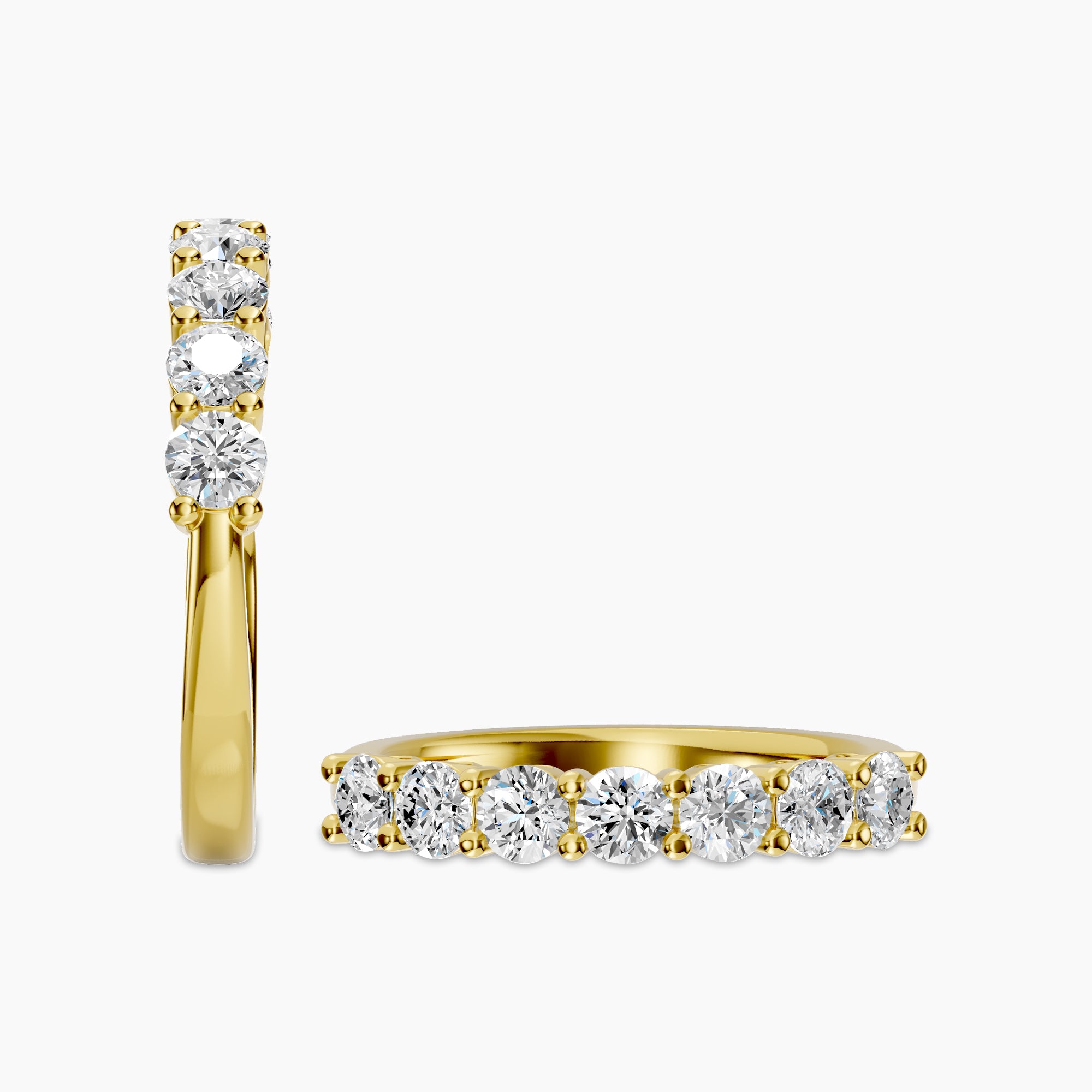 1.00 CTW Seven Stone Diamond Band In Dome Basket Setting