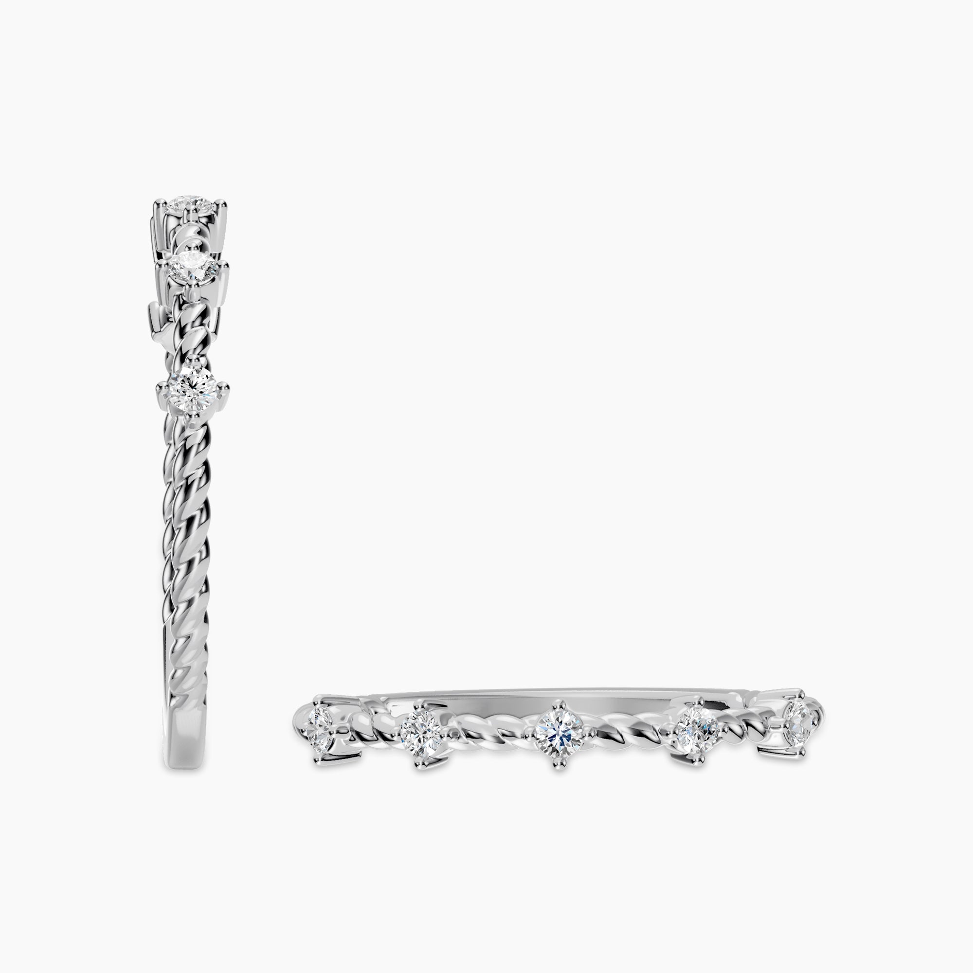 0.50 CTW Distance Diamond Oval Earring Huggies