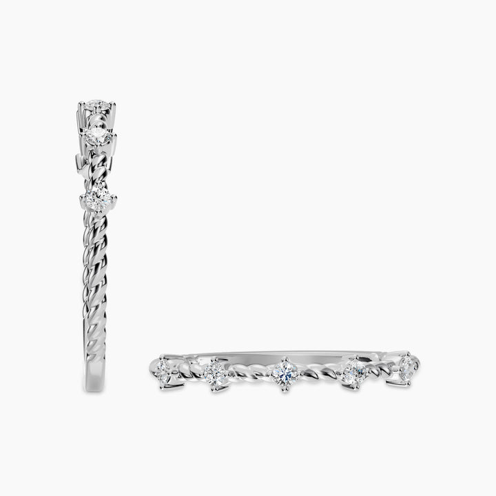 0.50 CTW Distance Diamond Oval Earring Huggies