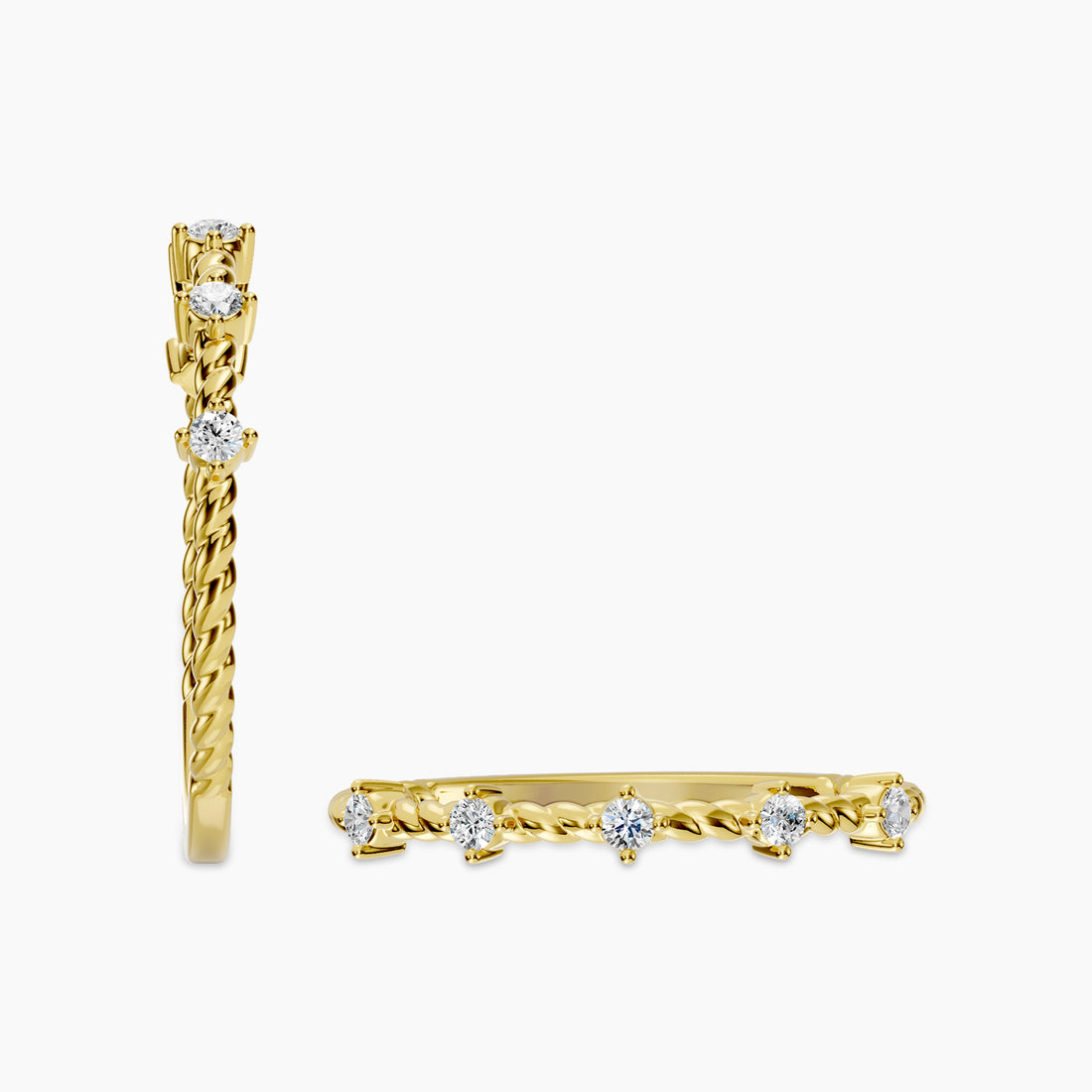 0.50 CTW Distance Diamond Oval Earring Huggies