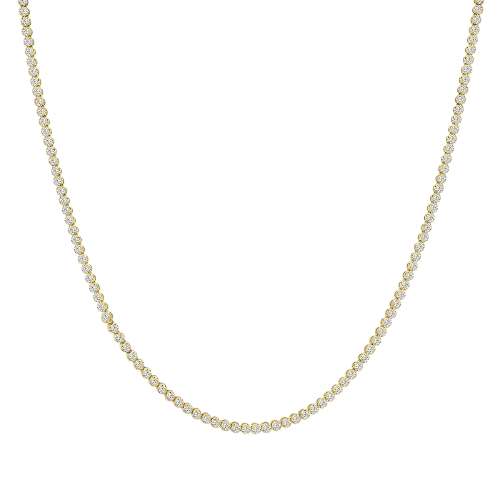 Classic Standard 4 Prong 4.00 CTW Straight Diamond Tennis Necklace In Crown Setting