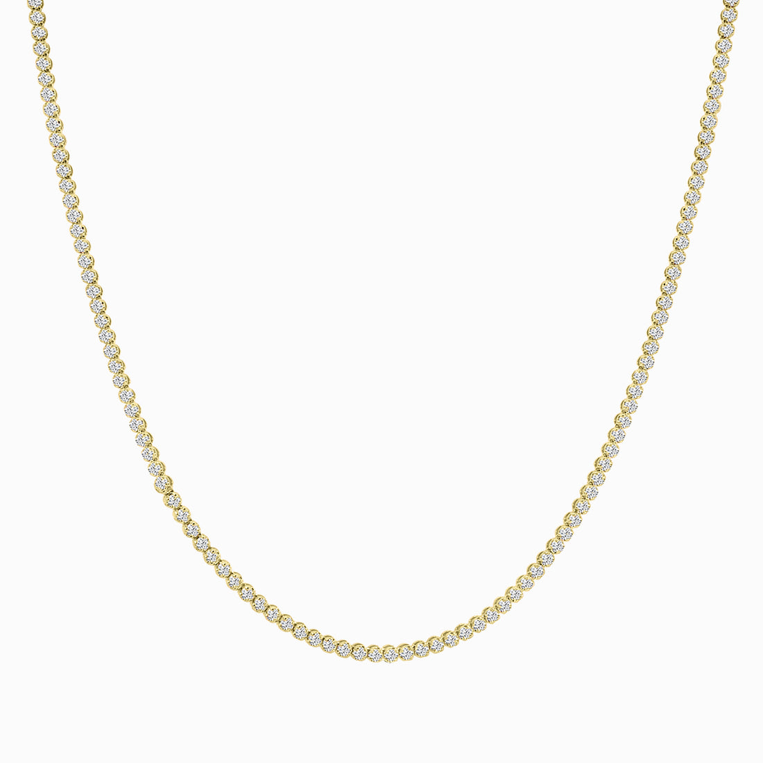 Classic Standard 4 Prong 4.00 CTW Straight Diamond Tennis Necklace In Crown Setting