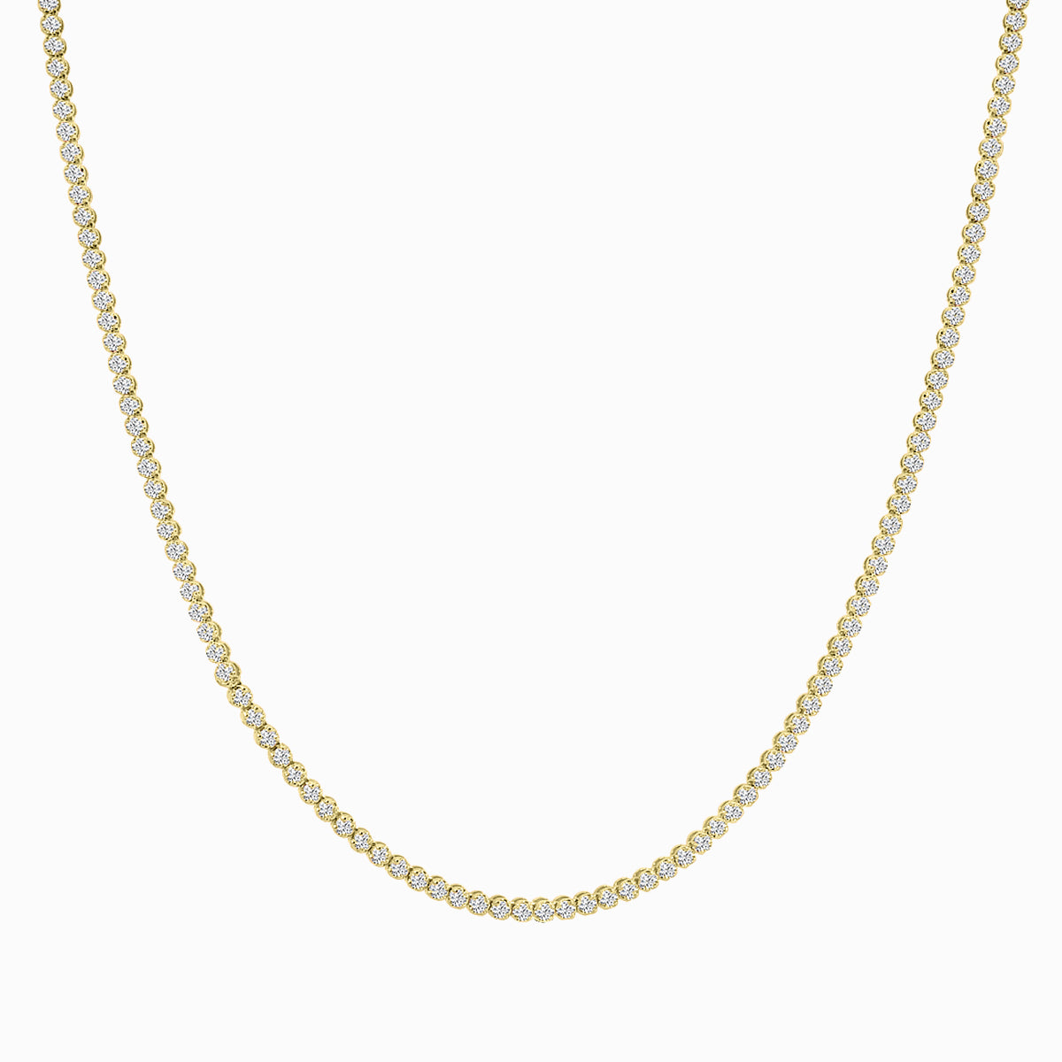 Classic Standard 4 Prong 5.00 CTW Straight Diamond Tennis Necklace In Crown Setting