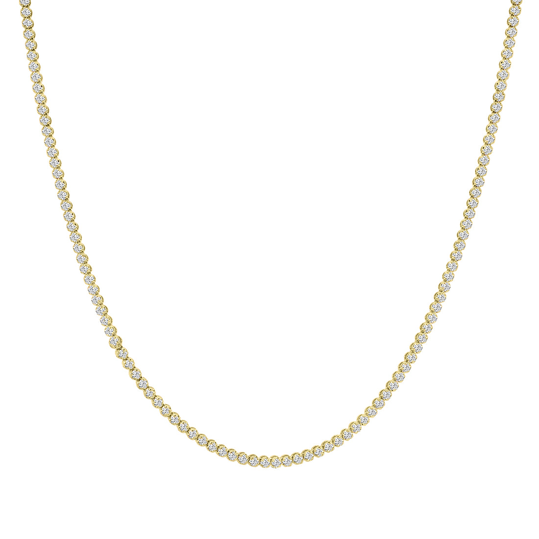 Classic Standard 4 Prong 5.00 CTW Straight Diamond Tennis Necklace In Crown Setting