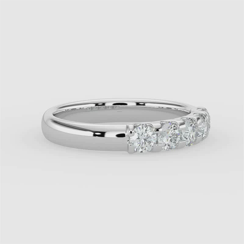 0.75 CTW Five Stone Diamond Band In U-Prong Setting