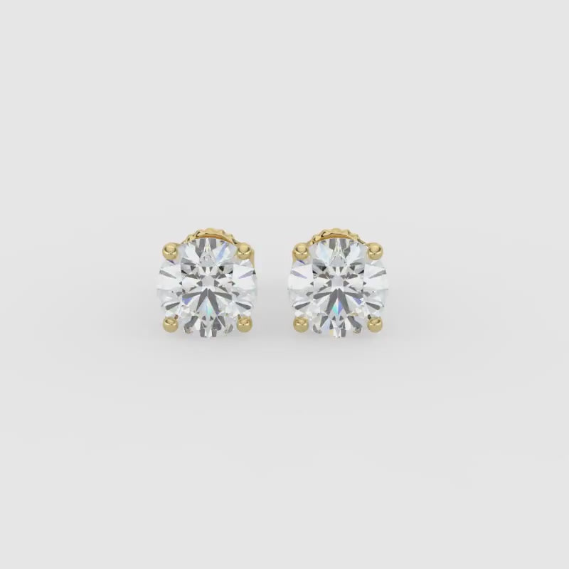 1 CTW Grown Diamond Stud Earrings in 14K Gold