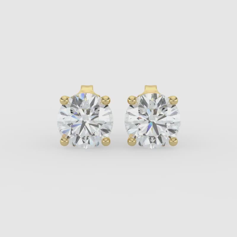 4 CTW Grown Diamond Stud Earrings in 14K Gold