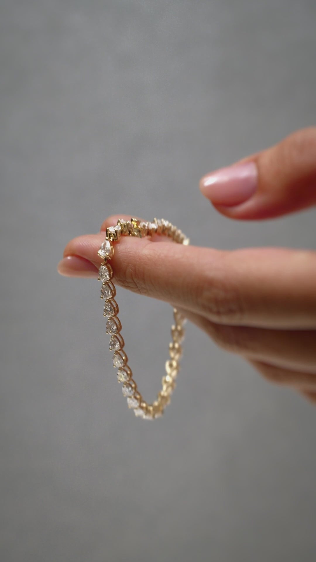 6.5 CTW Pear-Cut Lab-Grown Diamond Bracelet in 14K Gold