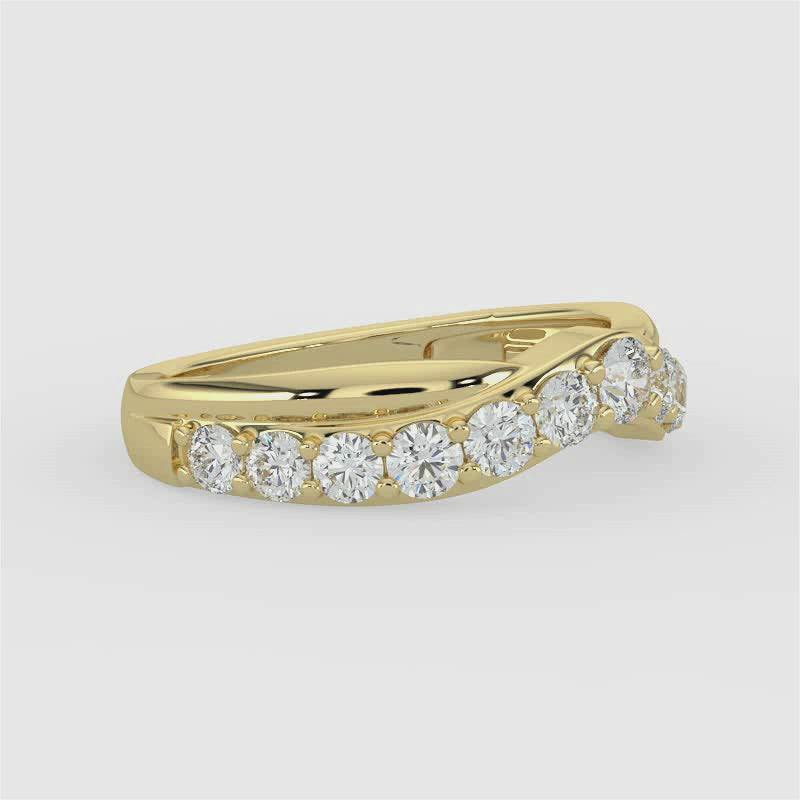 14K Yellow 1.00 CTW Contour Shadow Diamond Band