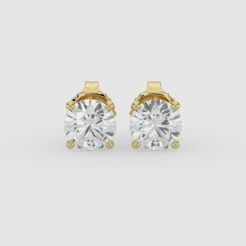 3 CTW Grown Diamond Stud Earrings in 14K Gold