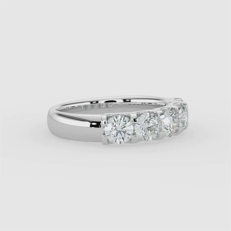 1.50 CTW Five Stone Diamond Band In U-Prong Setting